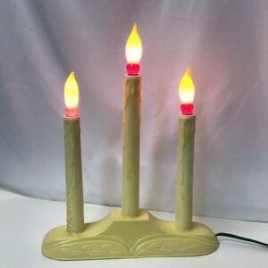 Vintage Triple Candle Light retro Christmas candle trio Decoration new bulbs old